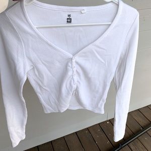 Pacsun white long sleeve crop top